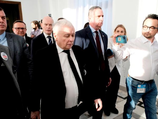 Prezes PiS Jarosław Kaczyński w Sejmie, 25 stycznia 2024 r.