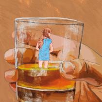 „Pijany świat mojego taty zabawny nie bywał. Zawsze szukał pretekstu, żeby zacząć pić, wywoływał jakąś sprzeczkę, awanturę”.