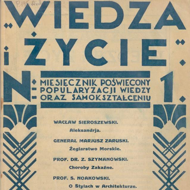 Pierwszy numer „Wiedzy i Życia” z marca 1926 r.
