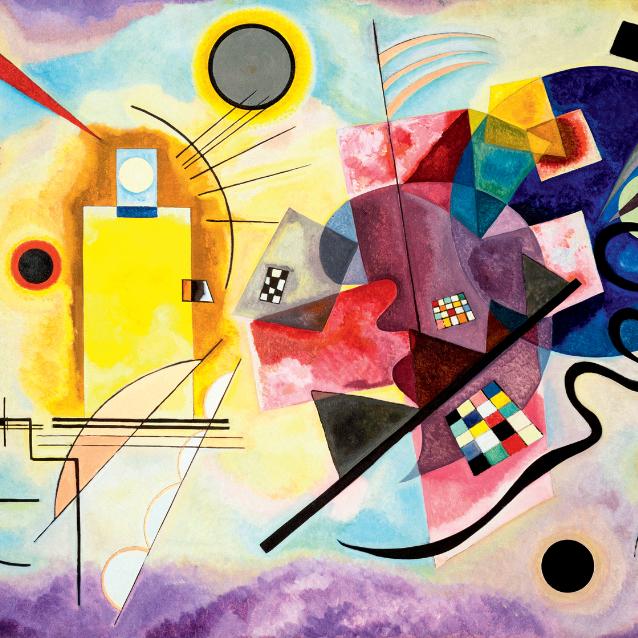 Wassily Kandinsky „Żółty, czerwony, niebieski”, obraz z 1925 r.