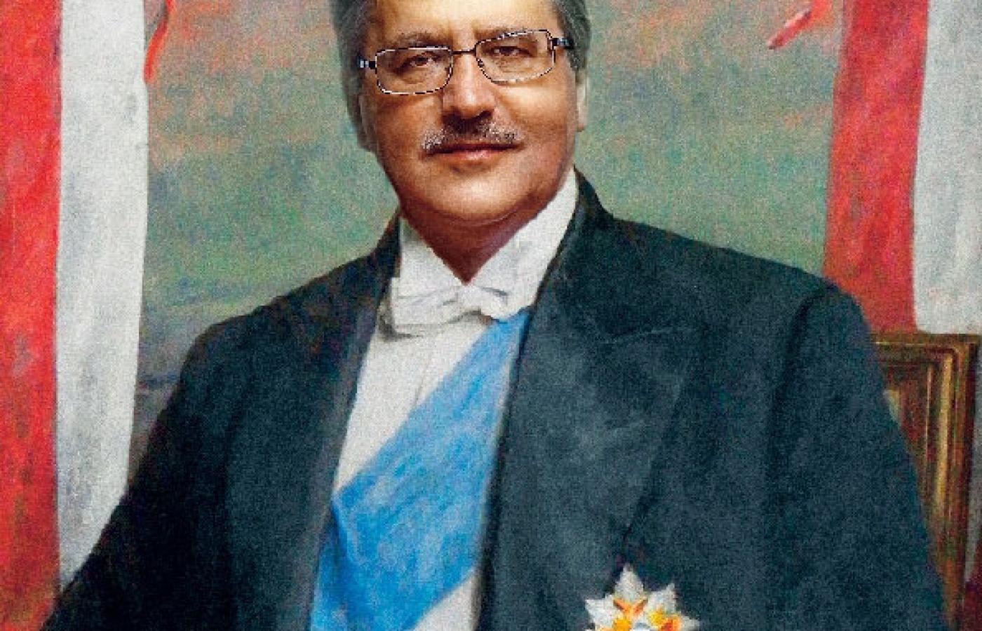 Bronisław Komorowski na galowo. Fotomontaż na podstawie portretu Ignacego Mościckiego