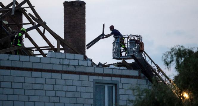 Dron uderzył w dach domu mieszkalnego, Wyryki, 10 września 2025 r.