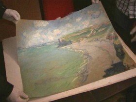 2000 - Claude Monet, 'Plaża w Pourville'. Obraz skradziony (i odzyskany przez poznańską policję)