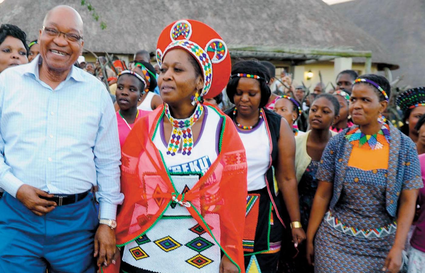 Prezydent RPA - Jacob Zuma ze swoją nowopoślubioną, szóstą małżonką.