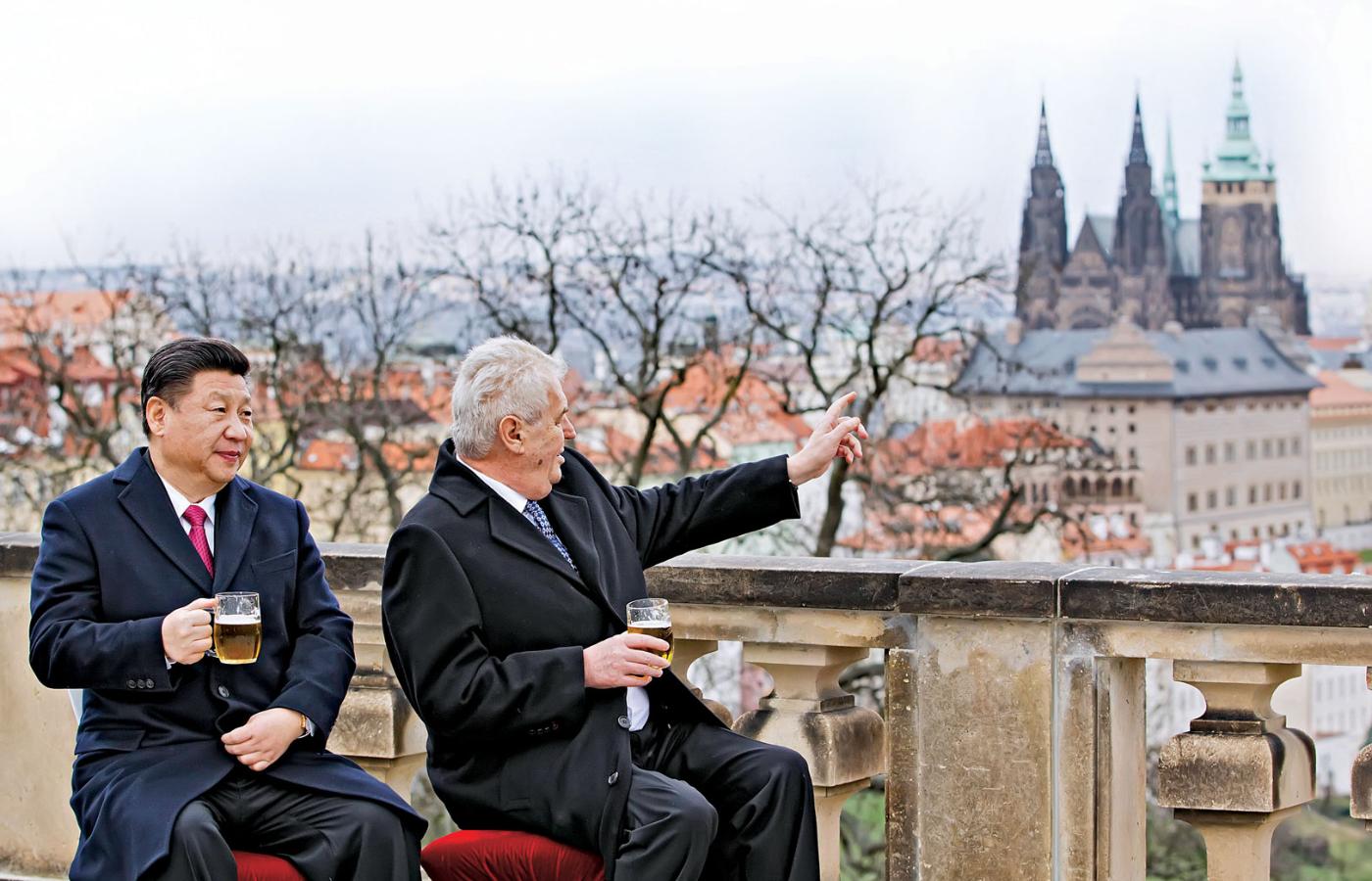 Prezydenci Xi Jinping i Milosz Zeman w Pradze.