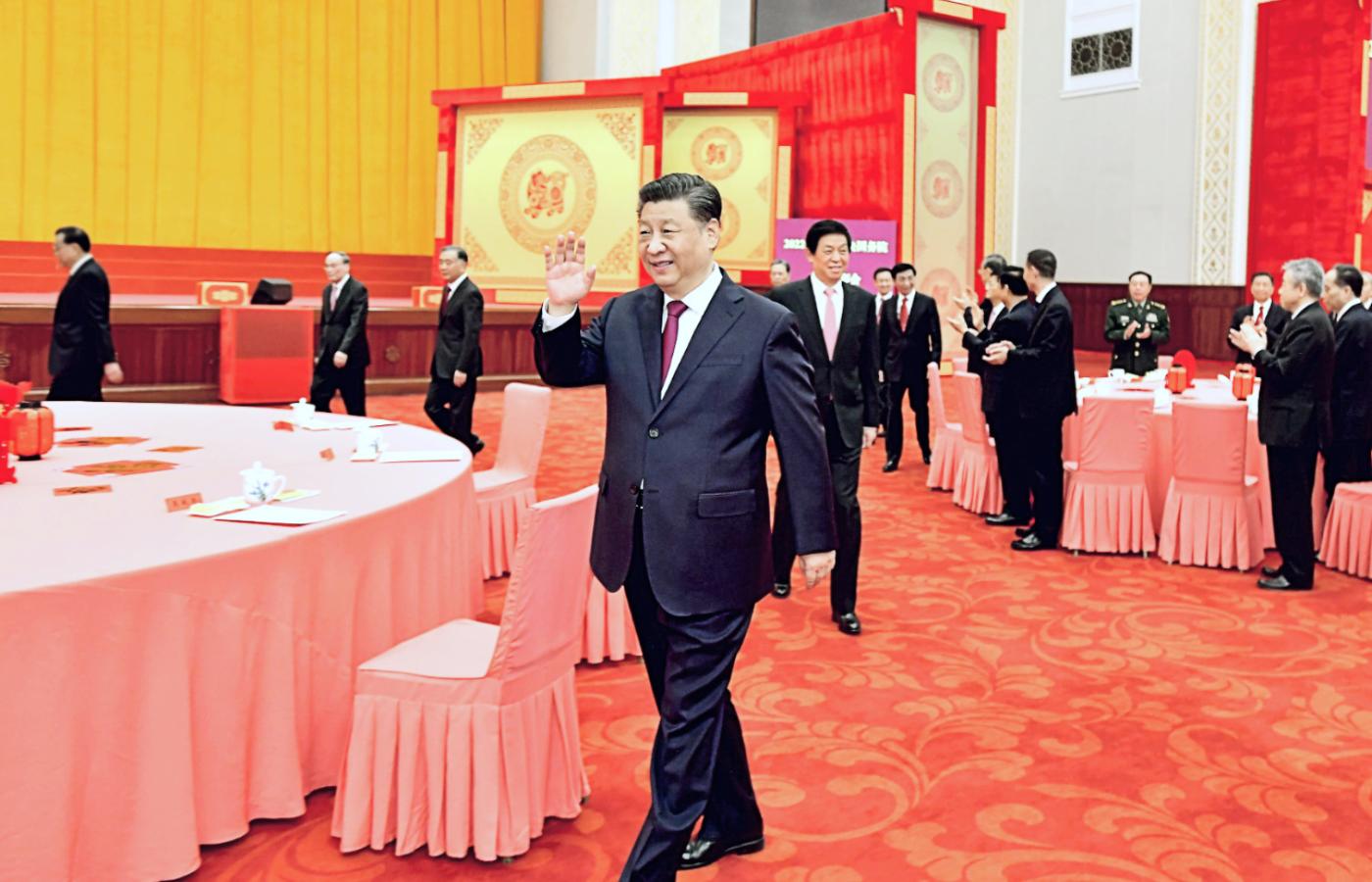 Xi Jinping na przyjęciu z okazji chińskiego Nowego Roku. 30 stycznia 2022 r.