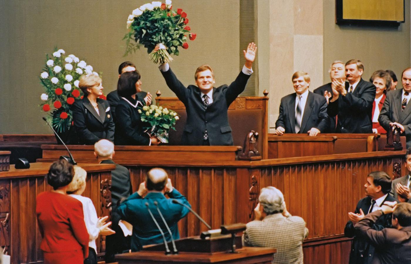 Zaprzysiężenie prezydenta Aleksandra Kwaśniewskiego, Warszawa, 23 grudnia 1995 r.
