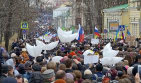 Antyputinowskie demonstracje w Moskwie. Marzec 2014 r.
