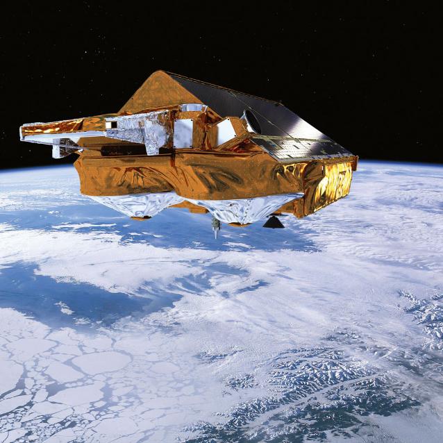 Satelita CryoSat-2 wysłany przez Europejską Agencję Kosmiczną obserwuje strefy polarne Ziemi z wysokości ponad 700 km.