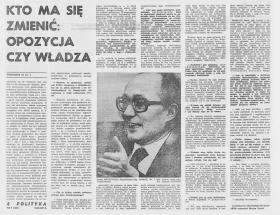 POLITYKA 8/1660 z 1989 r. z wywiadem z prof. Reykowskim