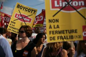 Protesty pracowników firmy Fralib, Paryż, 2012 r.