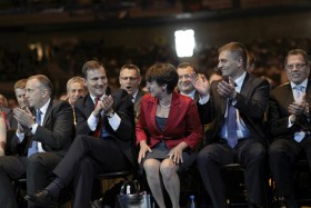 Nowe nabytki PO. Od lewej: Dariusz Rosati, Bartosz Arłukowicz i Joanna Kluzik - Rostkowska.