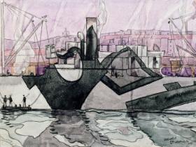 HMS „Clyde”, obraz Stevena Spurriera.