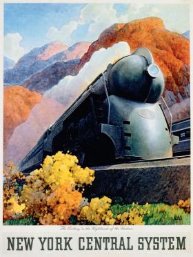 Plakat sieci kolejowej z USA, 1938 r.