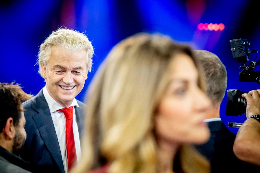 Wybory w Holandii. Geert Wilders podczas debaty wyborczej pt. „Przyszłość Holandii”. 20 listopada 2023 r.