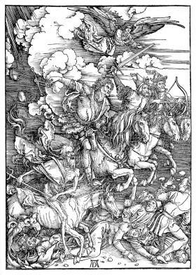 Czterej jeźdźcy apokalipsy, drzeworyt Albrechta Dürera.