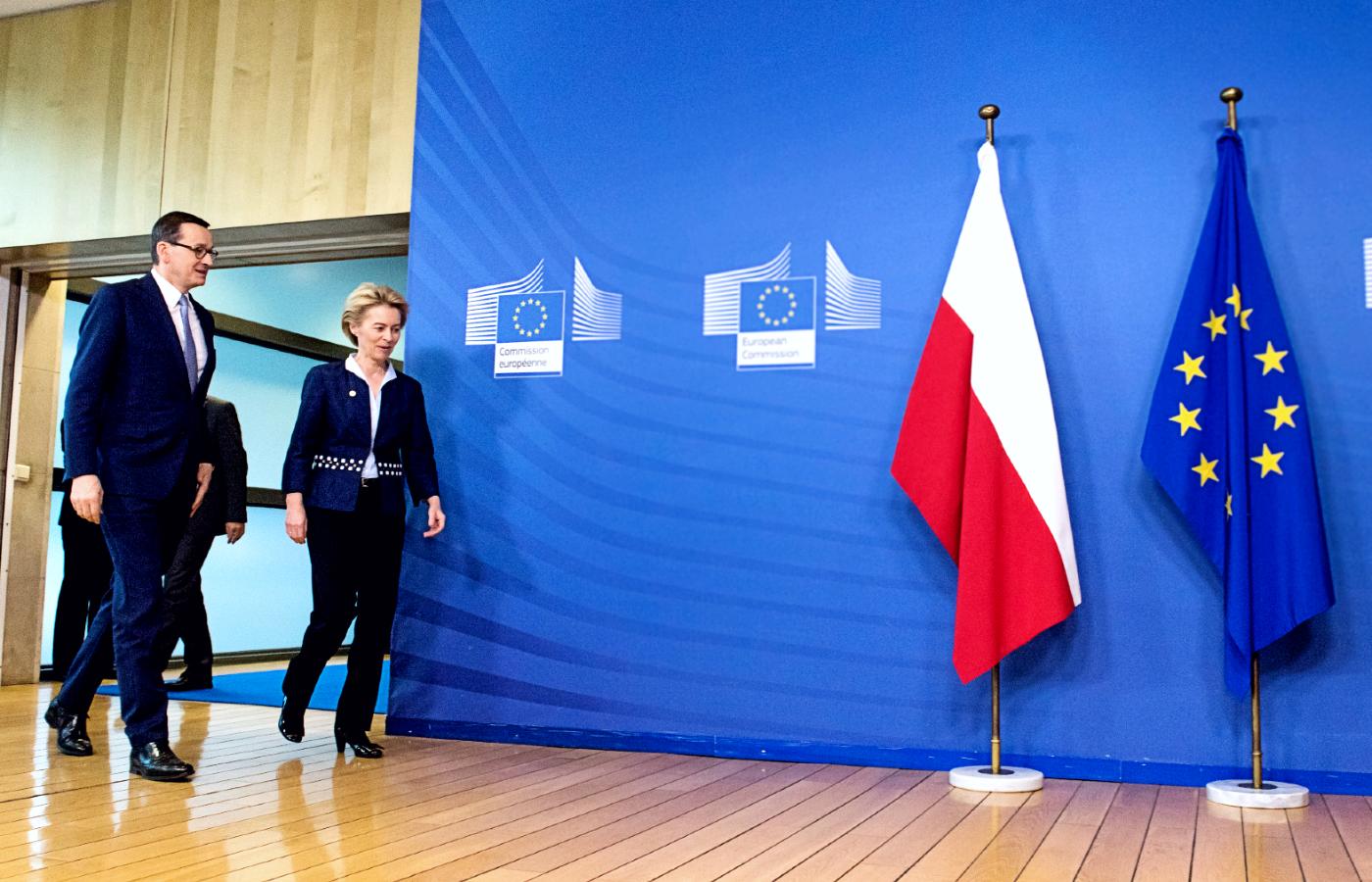 Premier Mateusz Morawiecki i szefowa Komisji Europejskiej Ursula von der Leyen