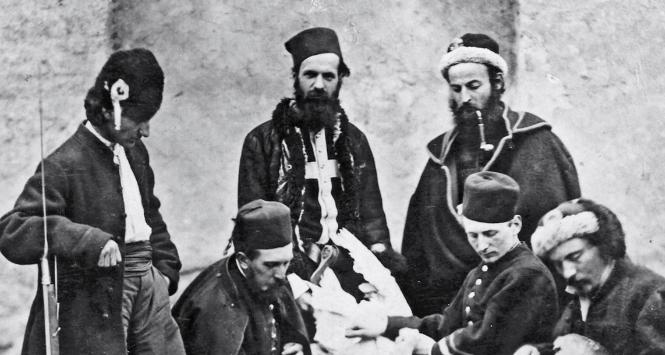 Grupa francuskich żuawów śmierci w polskim powstaniu; 1863 r.