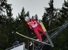 Skoczek Kamil Stoch, dwukrotny mistrz olimpijski na igrzyskach w Soczi.