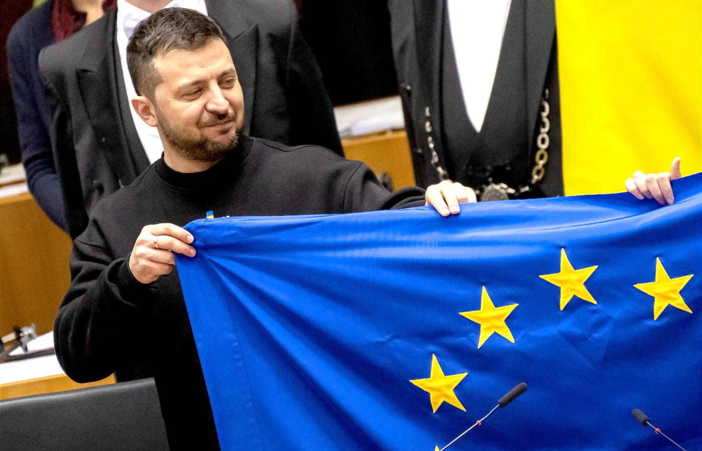 Wołodymyr Zełenski po przemówieniu w Parlamencie Europejskim
