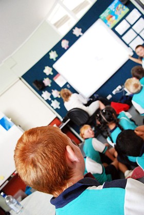 Australijskie dzieci na zajęciach w szkole...