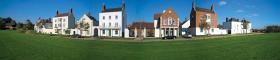 Panorama brytyjskiego Poundbury.