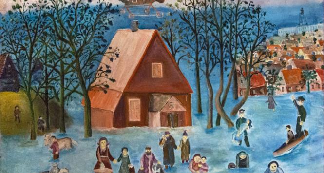 „Powódź” i „Cerkiew”, obraz Tymoteusza Muśki z początku lat 80. XX w.