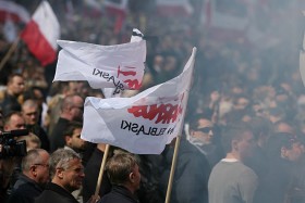 Na uroczystościach nie brakowało przedstawicieli Solidarności z różnych zakątków Polski.