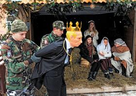 Król Herod z twarzą Putina – bożonarodzeniowa szopka we Lwowie.
