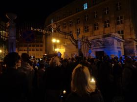 Protest w obronie sądów pod Kancelarią Prezydenta RP w Warszawie, 18 lipca 2017 r.