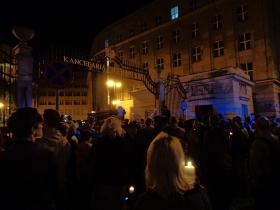 Protest w obronie sądów pod Kancelarią Prezydenta RP w Warszawie, 18 lipca 2017 r.