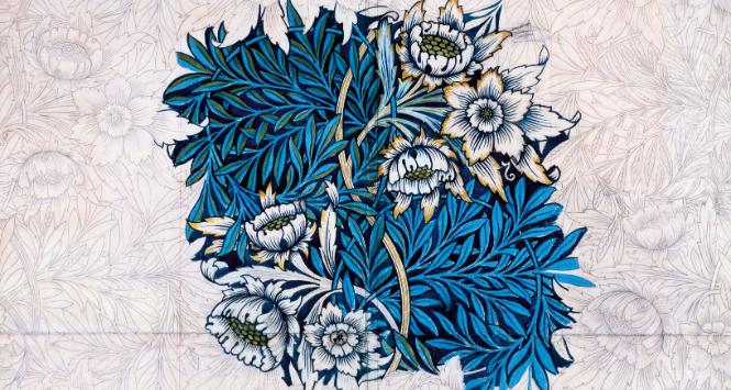 Kwiatowe wzory projektu Williama Morrisa.