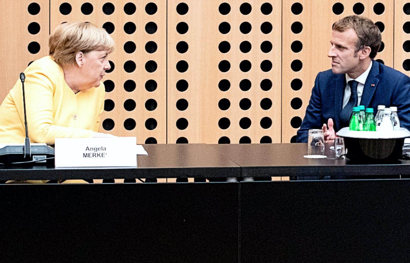 Kanclerz Niemiec Angela Merkel i prezydent Francji Emmanuel Macron
