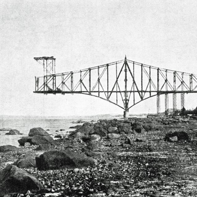 Fragment mostu na rzece Świetego Wawrzyńca, rok 1907 r.