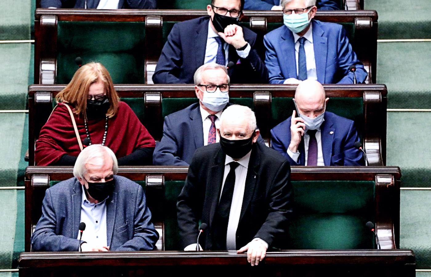 Prezes PiS Jarosław Kaczyński poniósł w Sejmie klęskę. Projekt ustawy antycovidowej, którą forsował, przepadł. 1 lutego 2022 r.