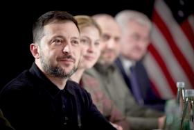 Prezydent Wołodymyr Zełenski podczas Monachijskiej Konferencji Bezpieczeństwa