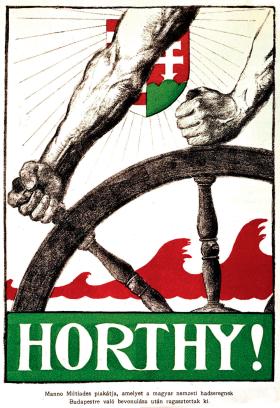 Admirał jako sternik kraju na plakacie Manno Mitiadesa z 1919 r.