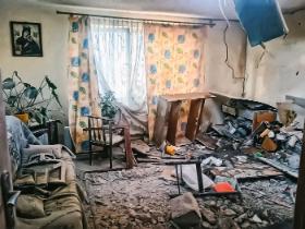 Dom w Wyrykach, który został uszkodzony przez „niezidentyfikowany obiekt latający”