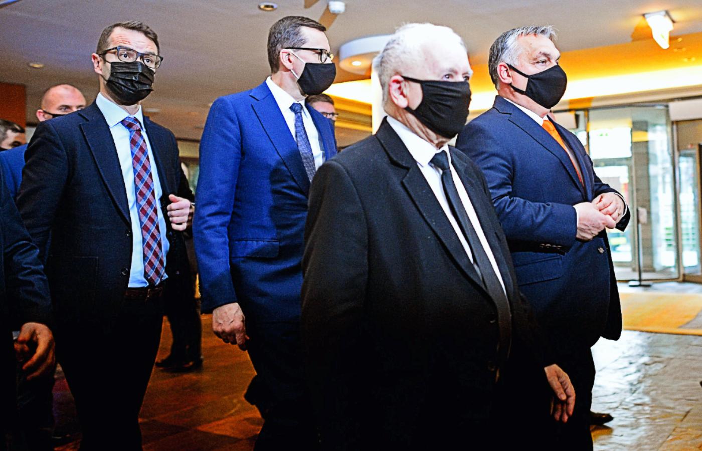 Spotkanie liderów europejskich partii konserwatywnych i prawicowych z udziałem prezesa PiS Jarosława Kaczyńskiego, premiera Węgier Viktora Orbána i premiera RP Mateusza Morawieckiego. Grudzień 2021 r.