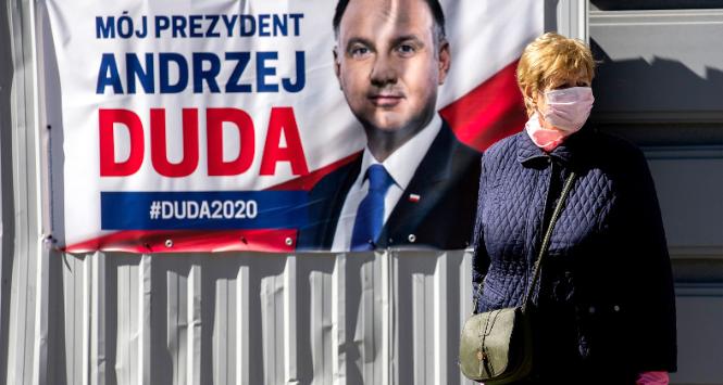 Plakat Andrzeja Dudy w Bielsku Podlaskim