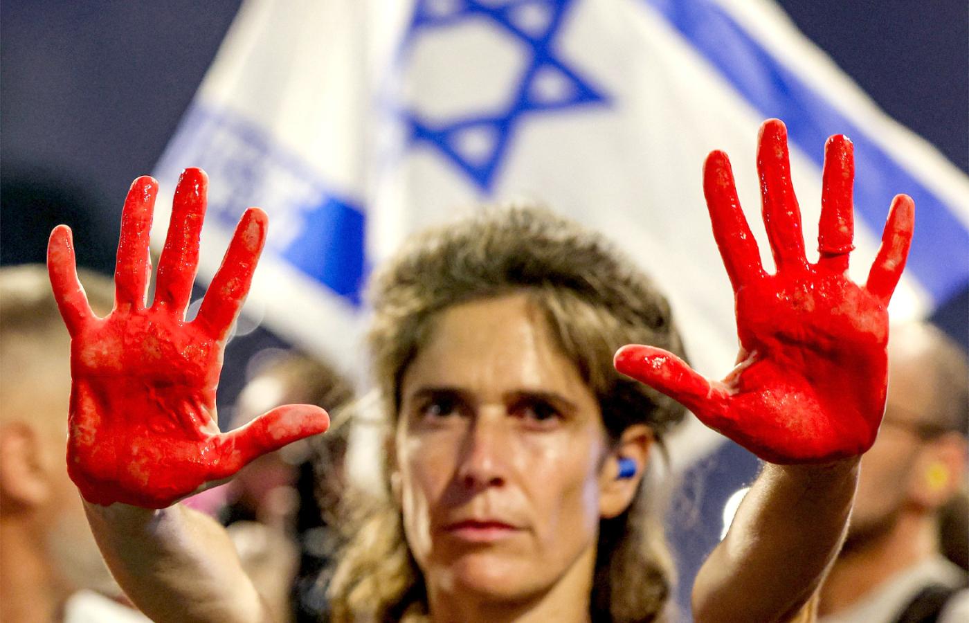 Izraelskie protesty antyrządowe na rzecz powrotu zakładników porwanych do Gazy, sierpień 2025 r. 