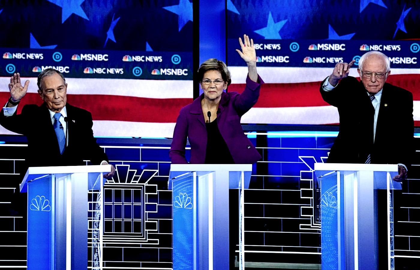 Od lewej: Michael Bloomberg, Elizabeth Warren i Joe Biden