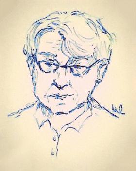 Portret autora narysowany przez jego wnuczkę Marysię Zawadzką.