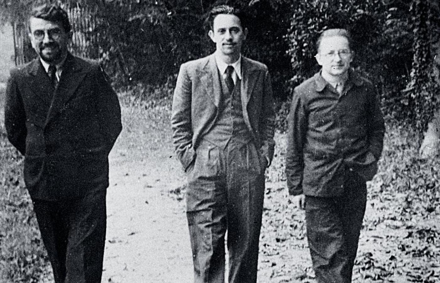Henryk Zygalski, Jerzy Różycki i Marian Rejewski, matematycy z Uniwersytetu Poznańskiego, którzy w 1932 r. złamali szyfr Enigmy, Poznań,lata 30.