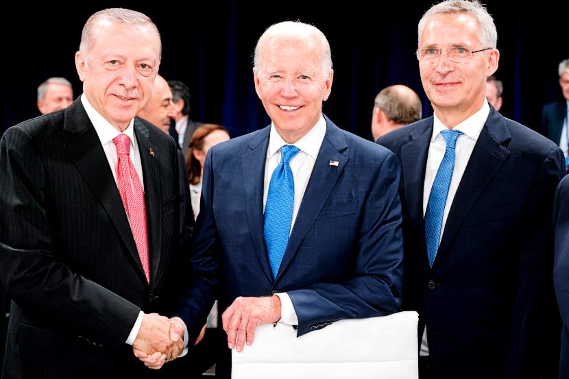 Madryt, 29 czerwca 2022 r. Recep Tayyip Erdoğan, Joe Biden i Jens Stoltenberg