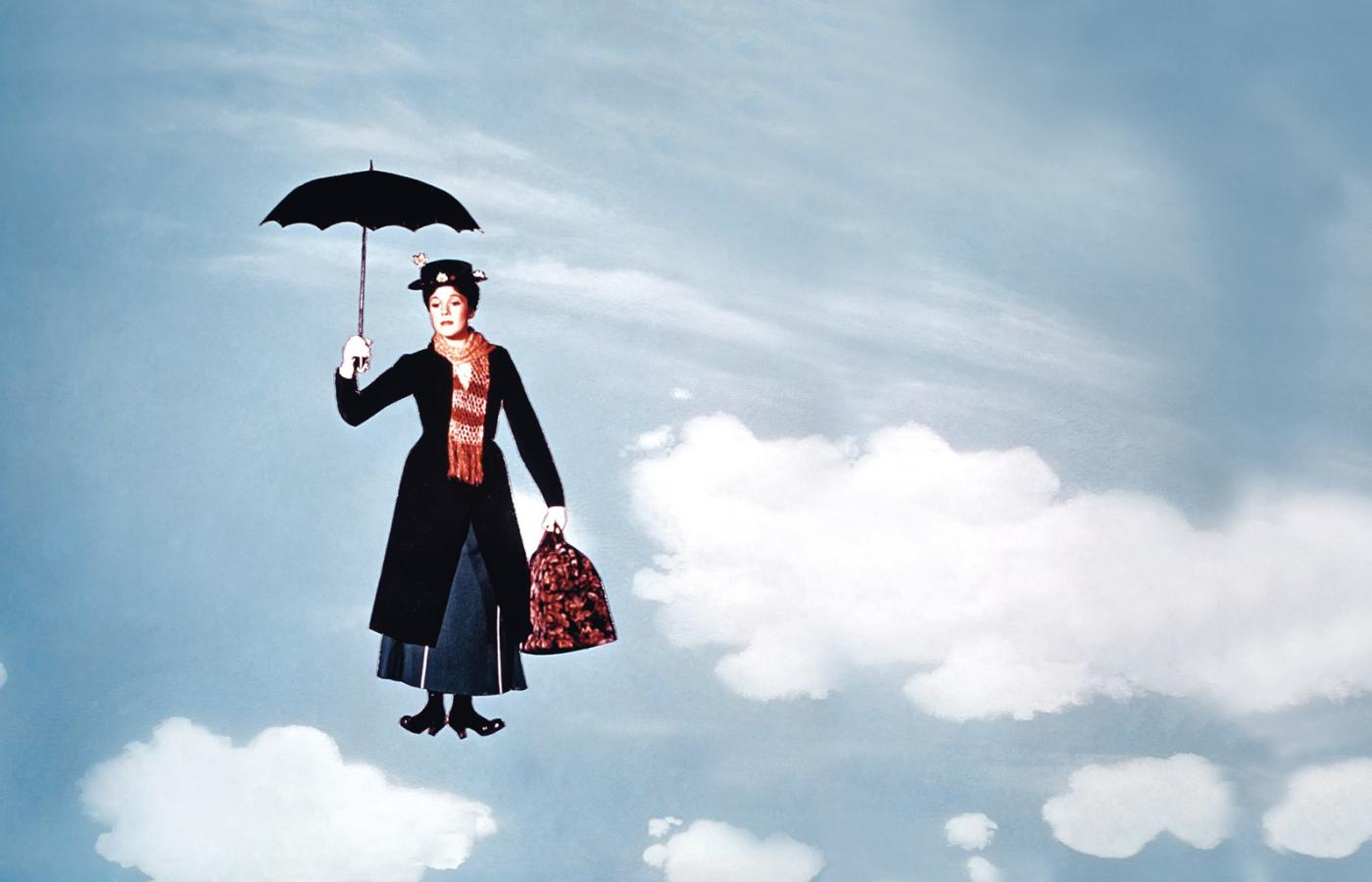 Na zdjęciu kadr z filmu „Mary Poppins”, historia ekcentrycznej niani o magicznych zdolnościach. Garająca ja Julie Andrews dostała w 1965 r. Oscara.