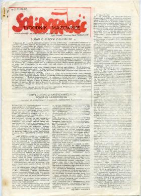 Pierwszy (choć numerowany jako drugi) numer „Tygodnika Mazowsze”.