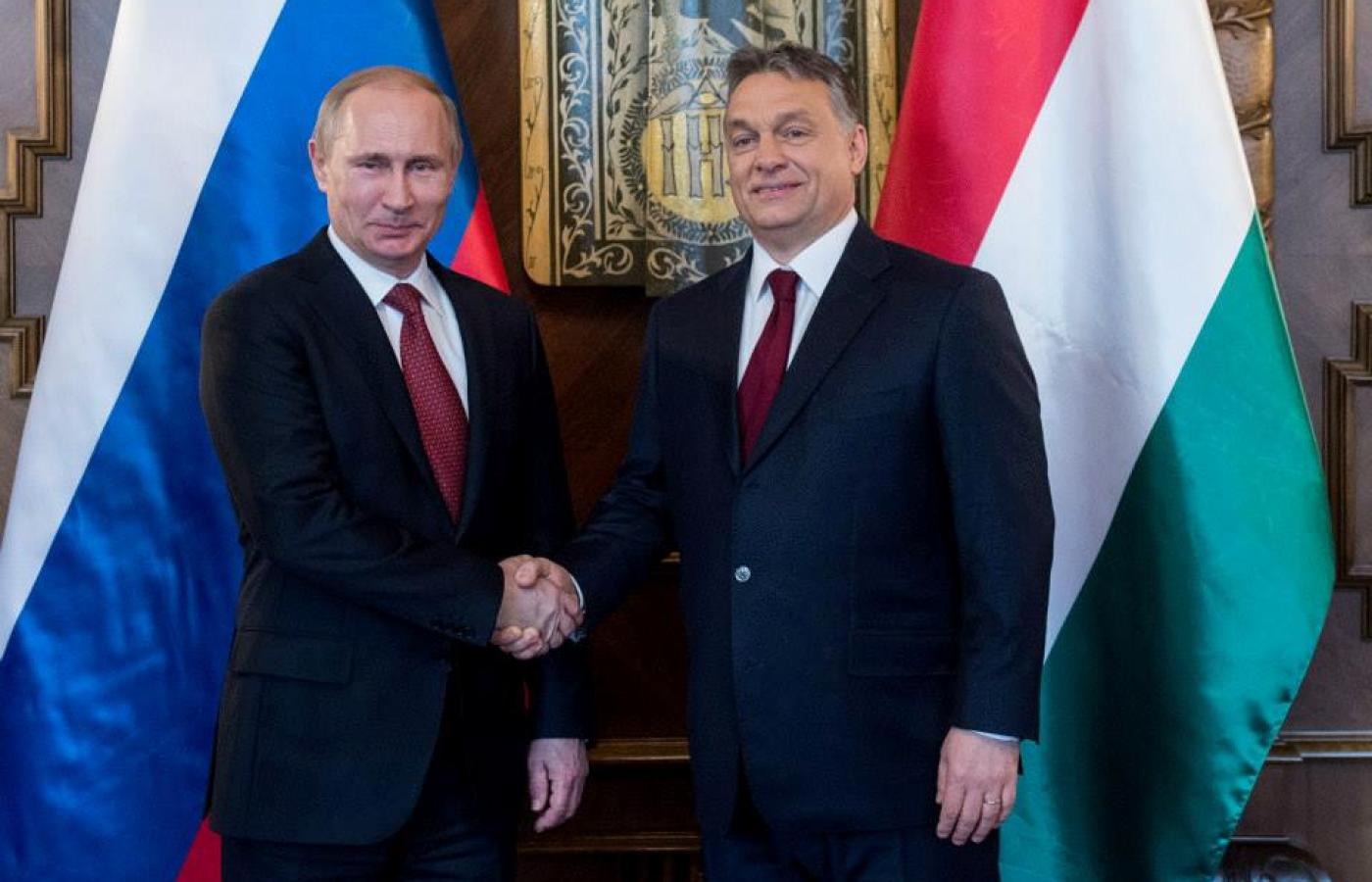 Prezydent Rosji Władimir Putin oraz premier Węgier Viktor Orbán w Budapeszcie, 17 lutego 2015.