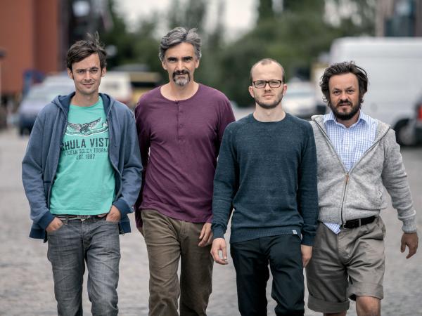 Od lewej: Jiří Rendl, Martin Myšička, Vladimír Škultéty i Tomáš Bambušek w nowym filmie Petra Zelenki