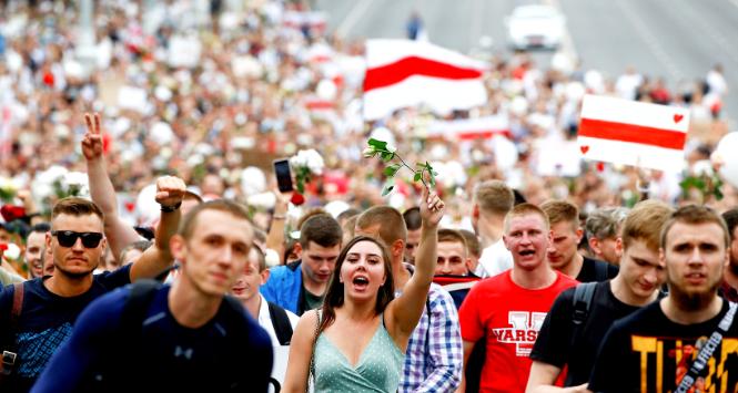 Piątkowe protesty w Mińsku